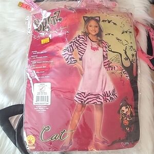 Vintage Rubie's Bratz Girl Cat Costume Halloween Big Kids Size Large 8-10 Years